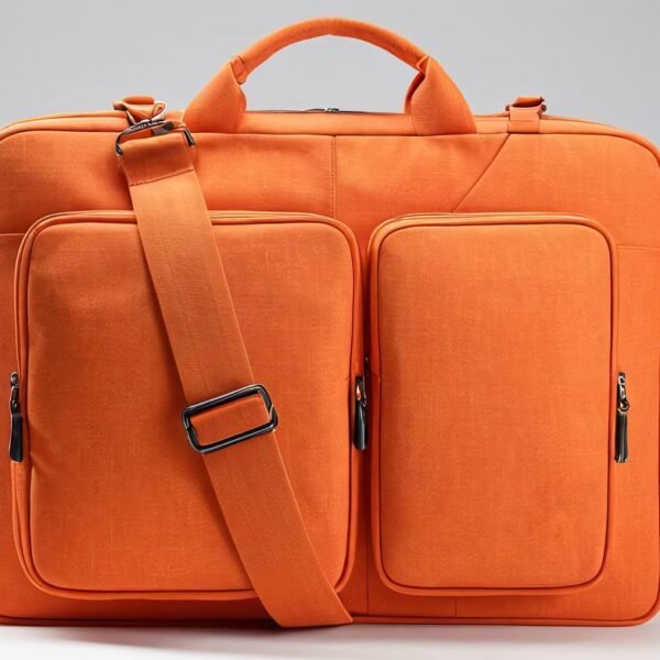 Second image of laptop bag orange red