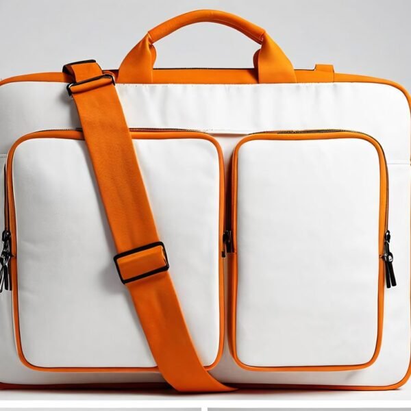 Second image of laptop bag orange-white