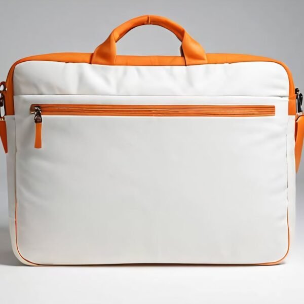 laptop bag orange white